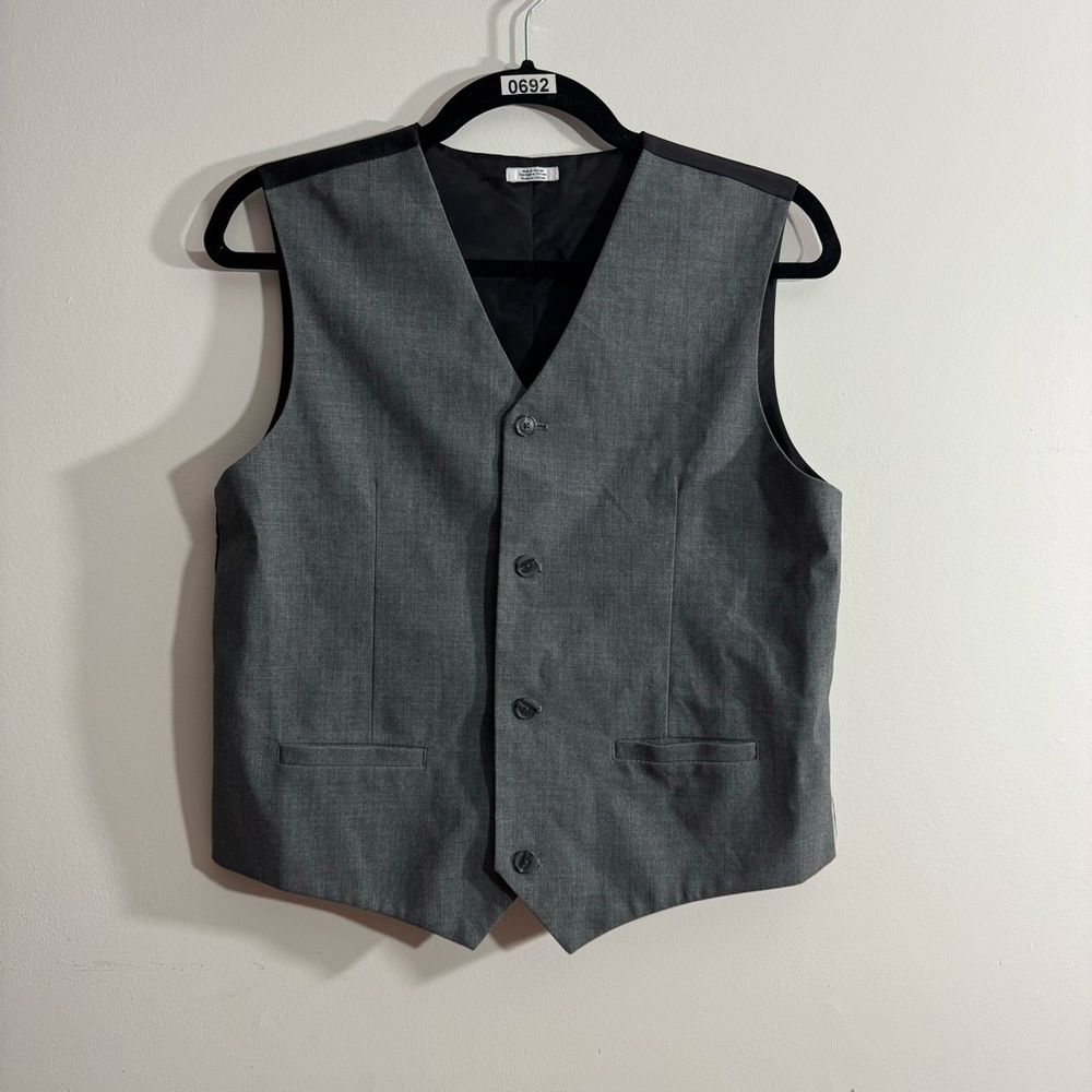 Calvin Klein Boys Gray Dress Vest XL 18/20 Formal Wedding Ring Bearer